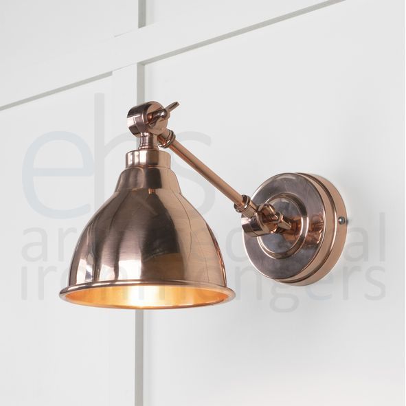 49714 • 139 x 124mm • Smooth Copper • From The Anvil Brindley Wall Light