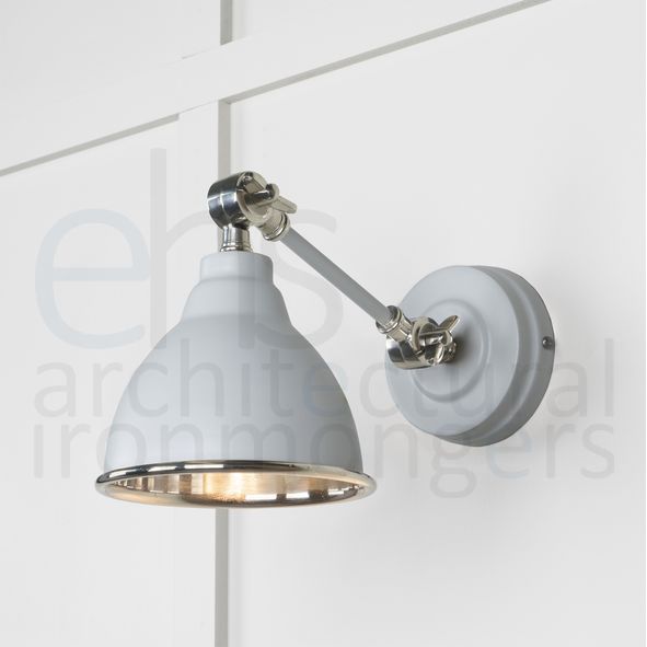 49715SBI • 139 x 124mm • Smooth Nickel • From The Anvil Brindley Wall Light in Birch