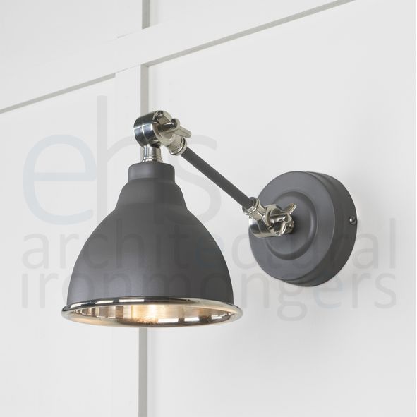 49715SBL  139 x 124mm  Smooth Nickel  From The Anvil Brindley Wall Light in Bluff