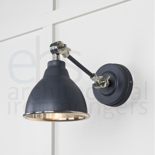 49715SSL  139 x 124mm  Smooth Nickel  From The Anvil Brindley Wall Light in Slate