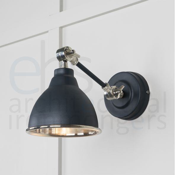 49715SSO  139 x 124mm  Smooth Nickel  From The Anvil Brindley Wall Light in Soot