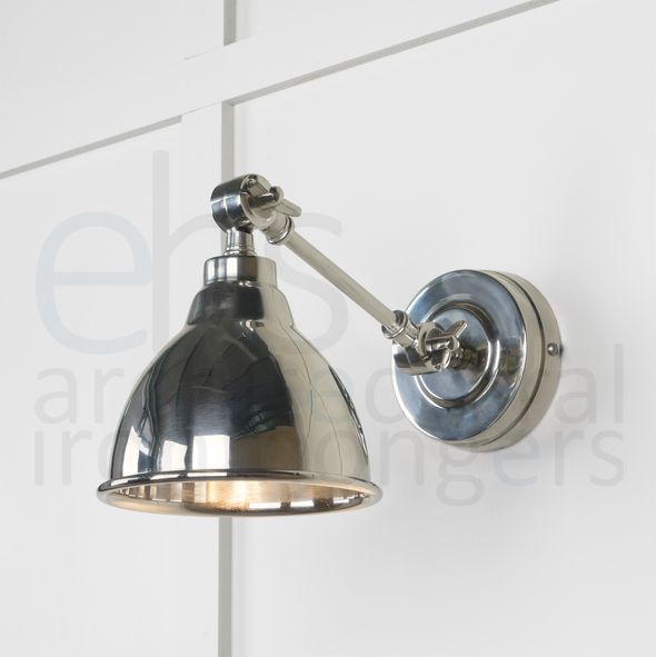 49715  139 x 124mm  Smooth Nickel  From The Anvil Brindley Wall Light