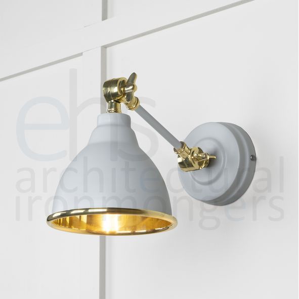 49716SBI  139 x 124mm  Smooth Brass  From The Anvil Brindley Wall Light in Birch