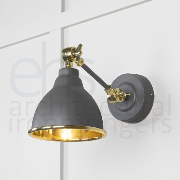 49716SBL • 139 x 124mm • Smooth Brass • From The Anvil Brindley Wall Light in Bluff