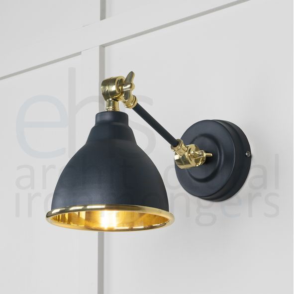 49716SSO • 139 x 124mm • Smooth Brass • From The Anvil Brindley Wall Light in Soot