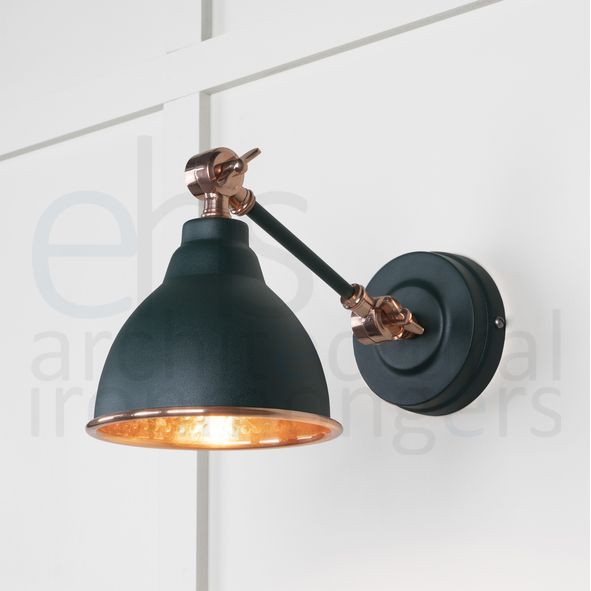 49717SDI • 139 x 124mm • Hammered Copper • From The Anvil Brindley Wall Light in Dingle