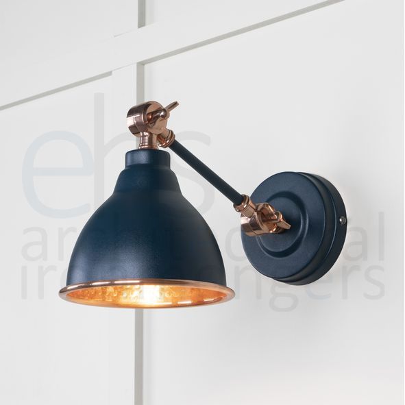 49717SDU • 139 x 124mm • Hammered Copper • From The Anvil Brindley Wall Light in Dusk