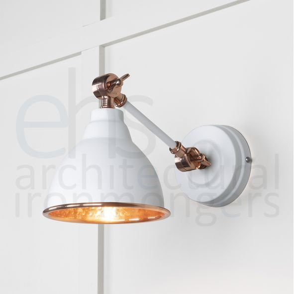 49717SF • 139 x 124mm • Hammered Copper • From The Anvil Brindley Wall Light in Flock