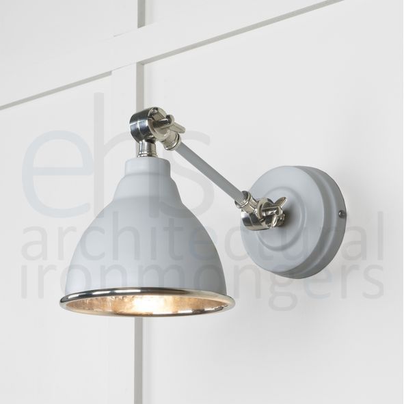 49718SBI • 139 x 124mm • Hammered Nickel • From The Anvil Brindley Wall Light in Birch