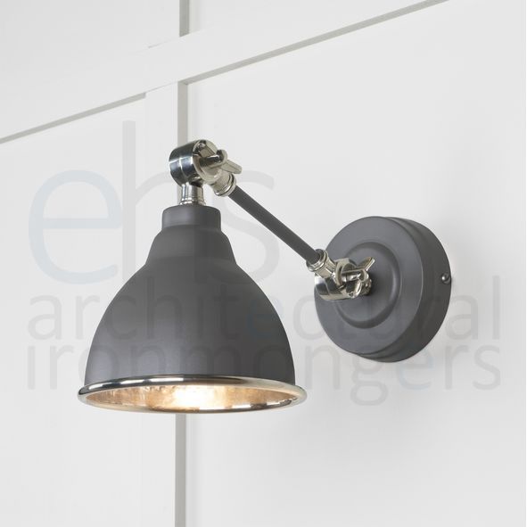 49718SBL  139 x 124mm  Hammered Nickel  From The Anvil Brindley Wall Light in Bluff