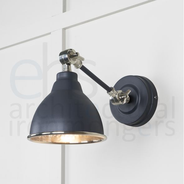 49718SSL  139 x 124mm  Hammered Nickel  From The Anvil Brindley Wall Light in Slate