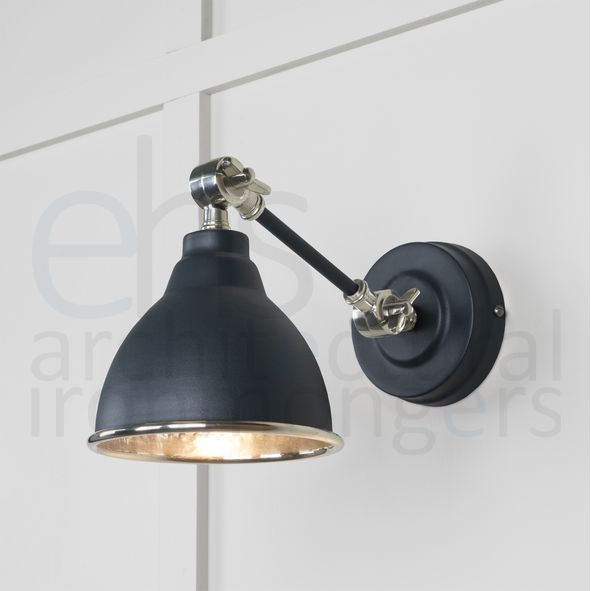 49718SSO  139 x 124mm  Hammered Nickel  From The Anvil Brindley Wall Light in Soot