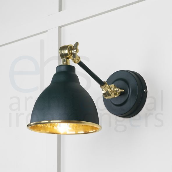 49719SDI • 139 x 124mm • Hammered Brass • From The Anvil Brindley Wall Light in Dingle