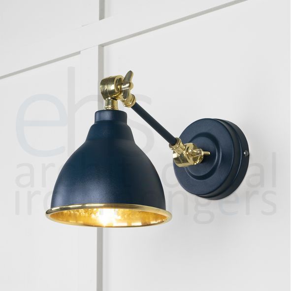 49719SDU • 139 x 124mm • Hammered Brass • From The Anvil Brindley Wall Light in Dusk