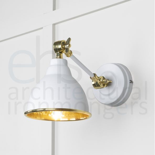 49719SF  139 x 124mm  Hammered Brass  From The Anvil Brindley Wall Light in Flock