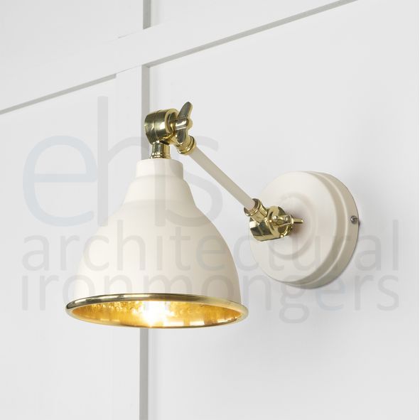 49719STE • 139 x 124mm • Hammered Brass • From The Anvil Brindley Wall Light in Teasel