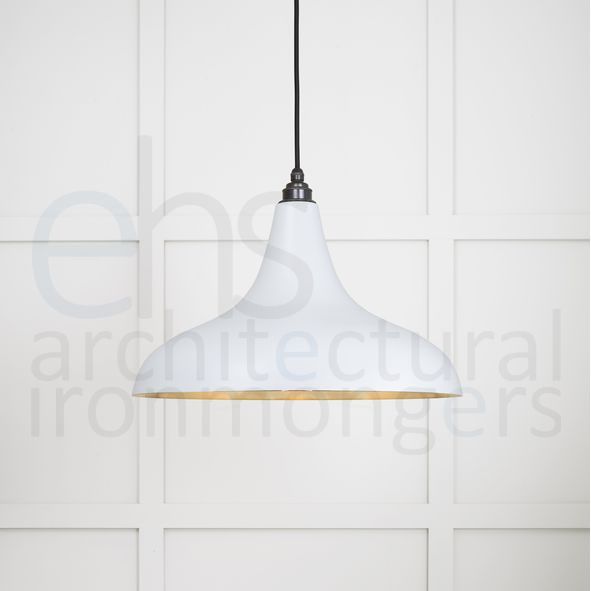 49722SBI  412 x 240mm  Smooth Brass  From The Anvil Frankley Pendant in Birch