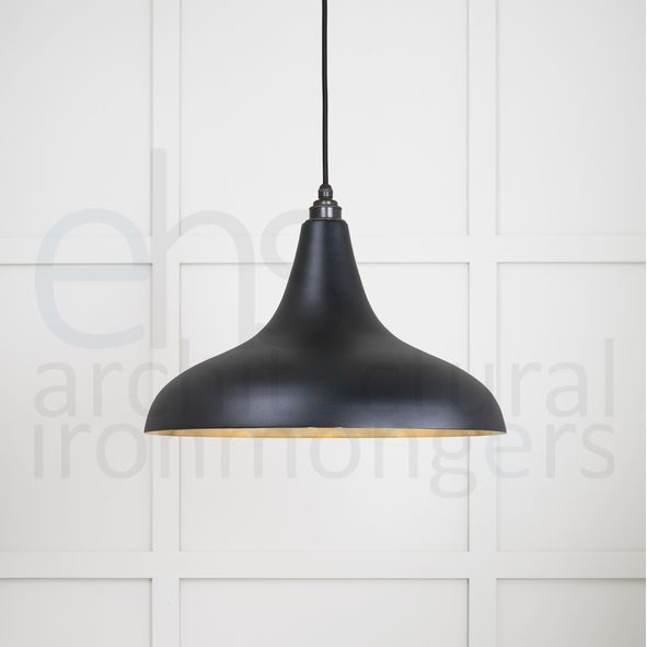 49722SEB • 412 x 240mm • Smooth Brass • From The Anvil Frankley Pendant in Elan Black