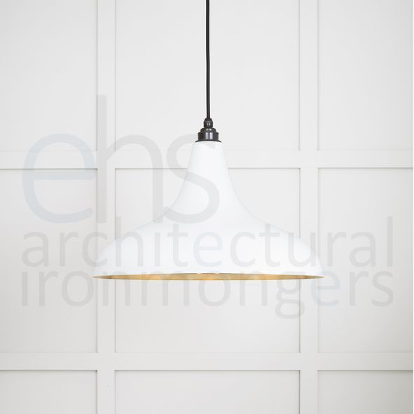 49722SF • 412 x 240mm • Smooth Brass • From The Anvil Frankley Pendant in Flock