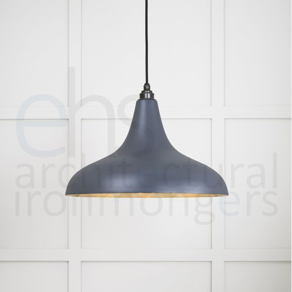 49722SSL  412 x 240mm  Smooth Brass  From The Anvil Frankley Pendant in Slate