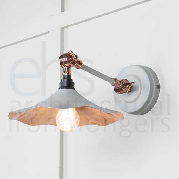 49723SBI  217 x 63mm  Smooth Copper  From The Anvil Flora Wall Light in Birch