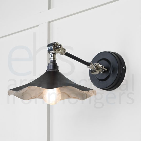 49724SEB • 217 x 63mm • Smooth Nickel • From The Anvil Flora Wall Light in Elan Black