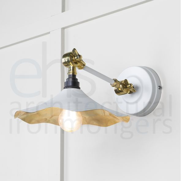 49725SF  217 x 63mm  Smooth Brass  From The Anvil Flora Wall Light in Flock