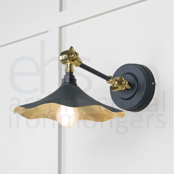 49725SSO  217 x 63mm  Smooth Brass  From The Anvil Flora Wall Light in Soot