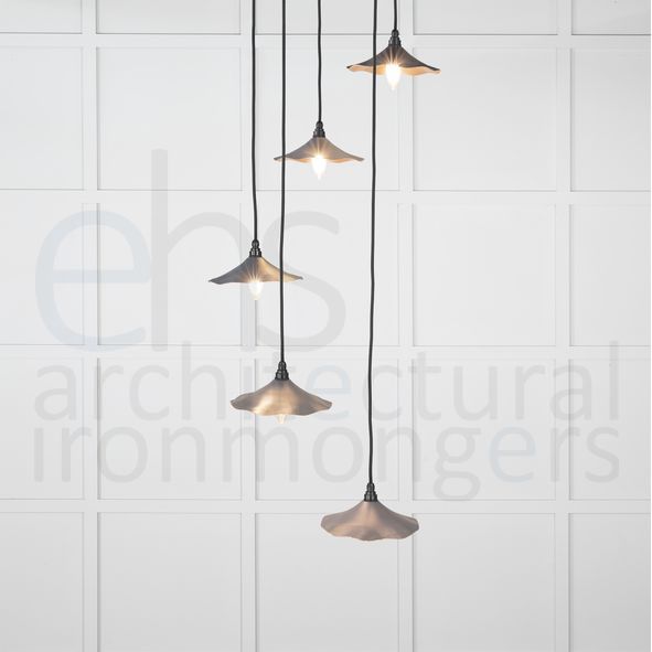 49726SSL • 217 x 63mm • Smooth Copper • From The Anvil Flora Cluster Pendant in Slate