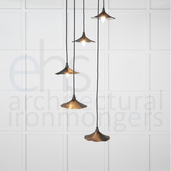 49727SEB • 217 x 63mm • Smooth Nickel • From The Anvil Flora Cluster Pendant in Elan Black