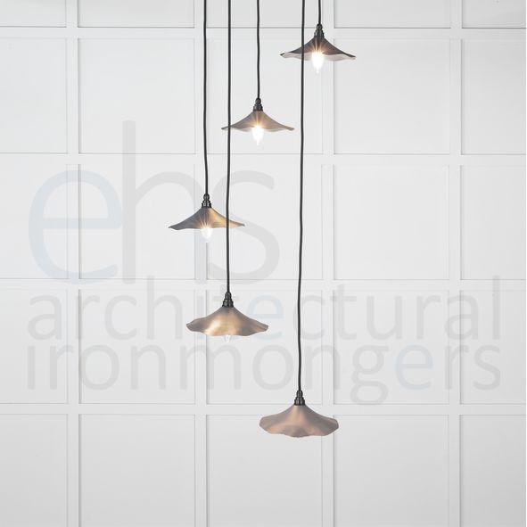 49727SSL • 217 x 63mm • Smooth Nickel • From The Anvil Flora Cluster Pendant in Slate