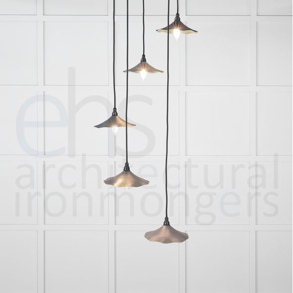 49728SSL • 217 x 63mm • Smooth Brass • From The Anvil Flora Cluster Pendant in Slate