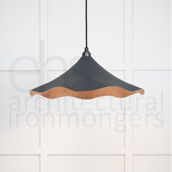 49729SSO  500 x 146mm  Smooth Copper  From The Anvil Flora Pendant in Soot