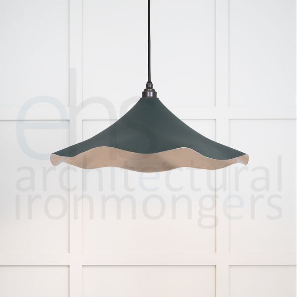 49730SDI  500 x 146mm  Smooth Nickel  From The Anvil Flora Pendant in Dingle
