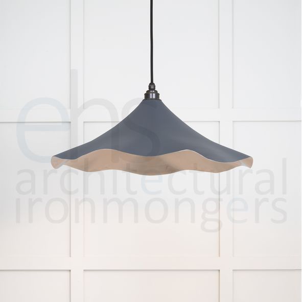 49730SSL • 500 x 146mm • Smooth Nickel • From The Anvil Flora Pendant in Slate