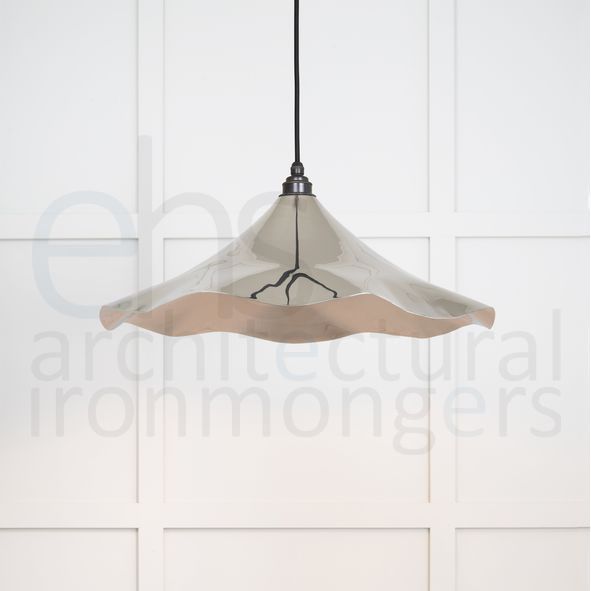 49730  500 x 146mm  Smooth Nickel  From The Anvil Flora Pendant