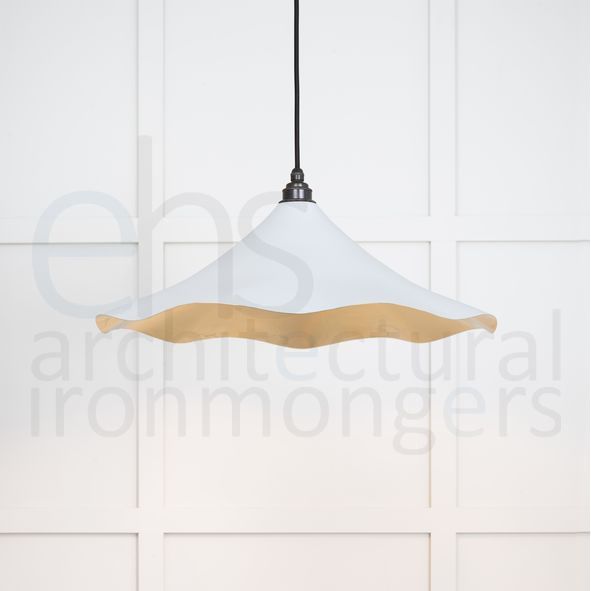49731SBI  500 x 146mm  Smooth Brass  From The Anvil Flora Pendant in Birch