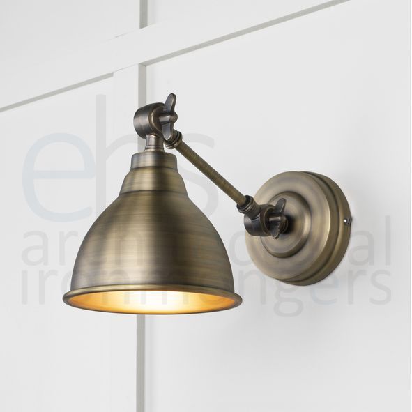 49733 • 139 x 124mm • Aged Brass • From The Anvil Brindley Wall Light