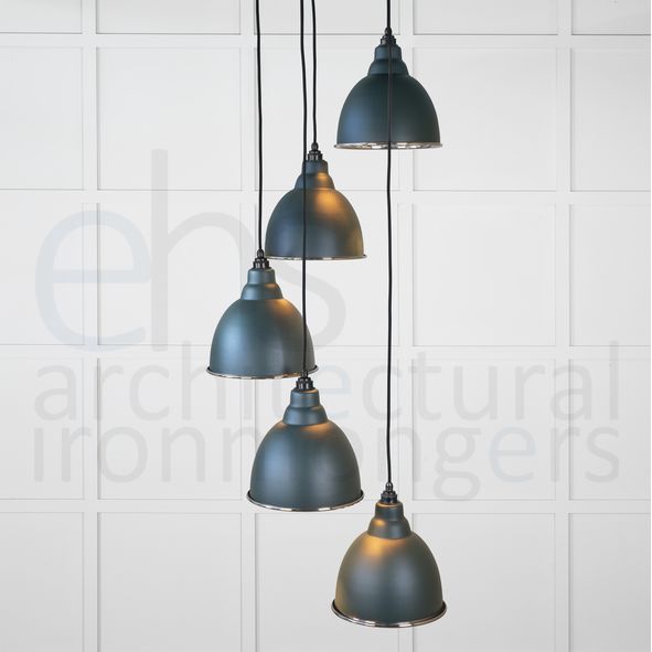 49737SDI  260 x 270mm  Smooth Nickel  From The Anvil Brindley Cluster Pendant in Dingle