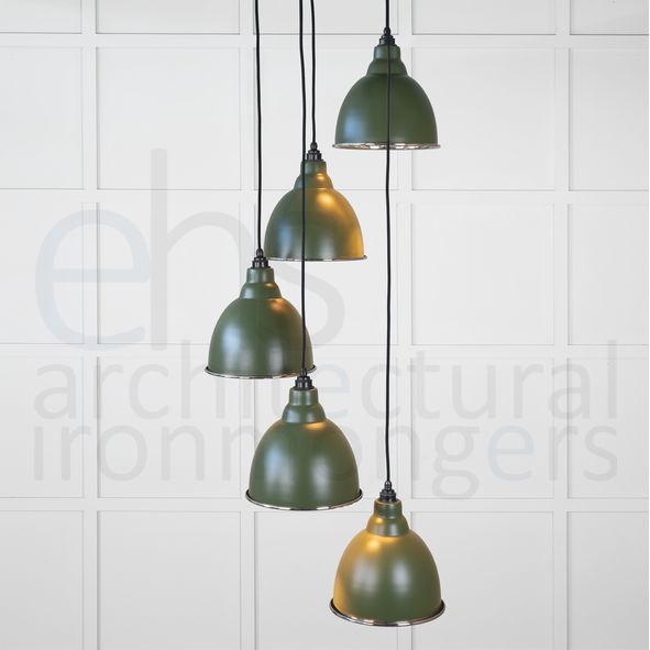 49737SH  260 x 270mm  Smooth Nickel  From The Anvil Brindley Cluster Pendant in Heath