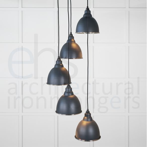49737SSO  260 x 270mm  Smooth Nickel  From The Anvil Brindley Cluster Pendant in Soot