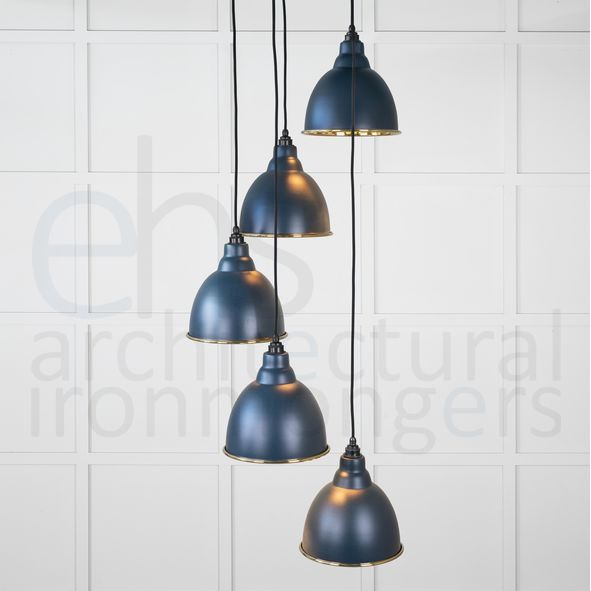 49738SDU  260 x 270mm  Smooth Brass  From The Anvil Brindley Cluster Pendant in Dusk