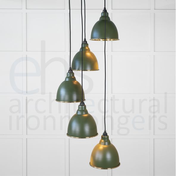 49738SH  260 x 270mm  Smooth Brass  From The Anvil Brindley Cluster Pendant in Heath
