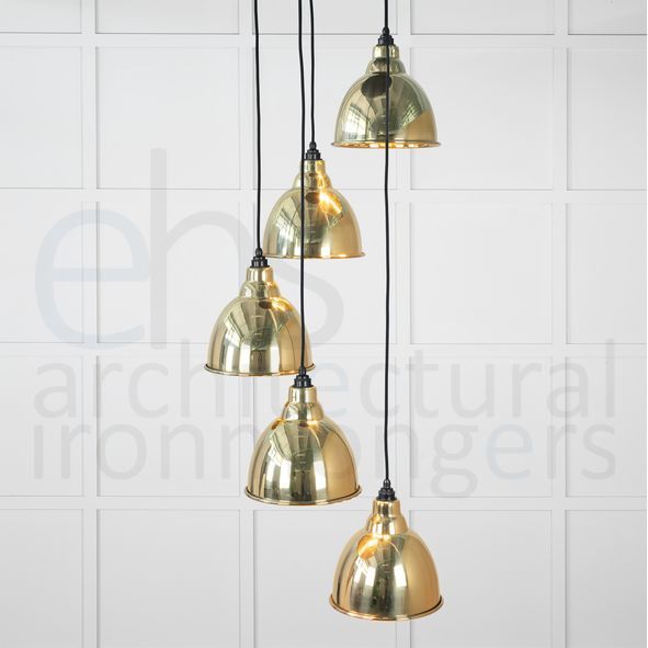 49738  260 x 270mm  Smooth Brass  From The Anvil Brindley Cluster Pendant