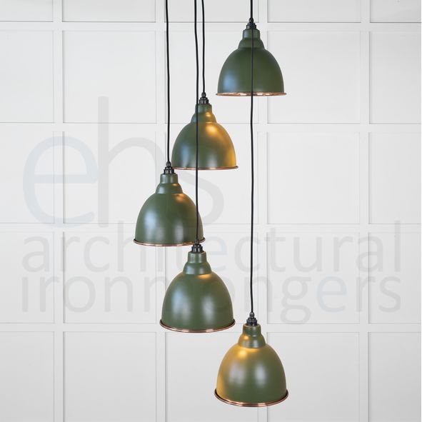 49739SH  260 x 270mm  Hammered Copper  From The Anvil Brindley Cluster Pendant in Heath