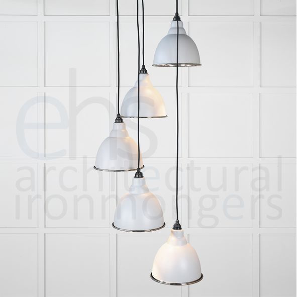 49740SBI • 260 x 270mm • Hammered Nickel • From The Anvil Brindley Cluster Pendant in Birch