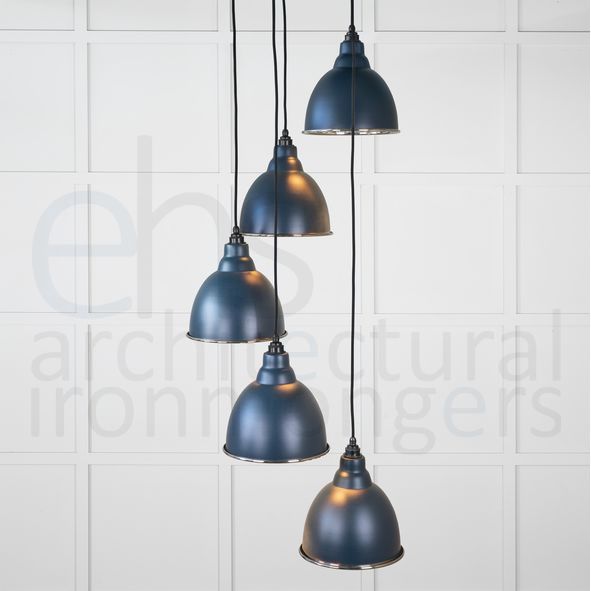 49740SDU  260 x 270mm  Hammered Nickel  From The Anvil Brindley Cluster Pendant in Dusk