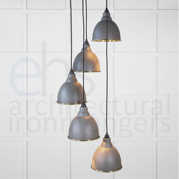 49741SBL • 260 x 270mm • Hammered Brass • From The Anvil Brindley Cluster Pendant in Bluff