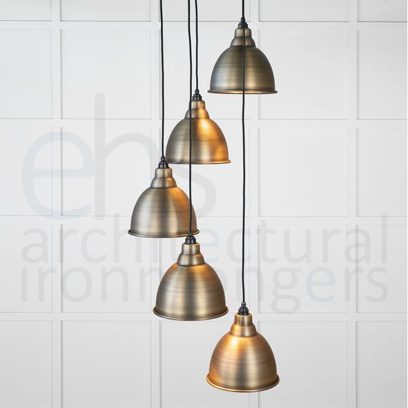 49742  260 x 270mm  Aged Brass  From The Anvil Brindley Cluster Pendant