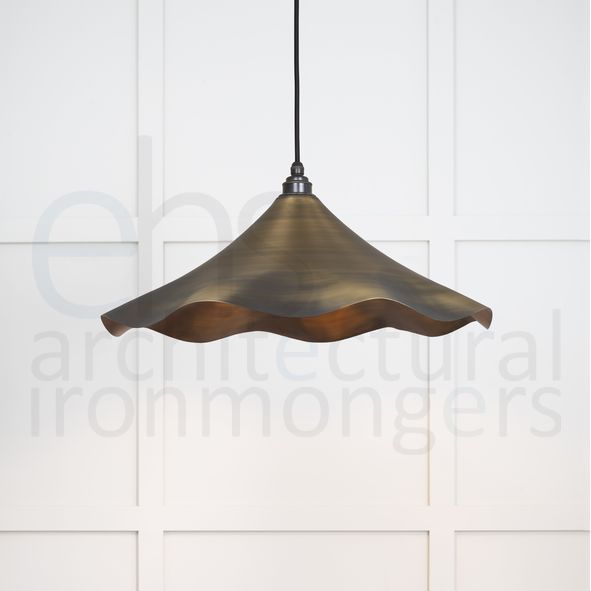49747  500 x 146mm  Aged Brass  From The Anvil Flora Pendant